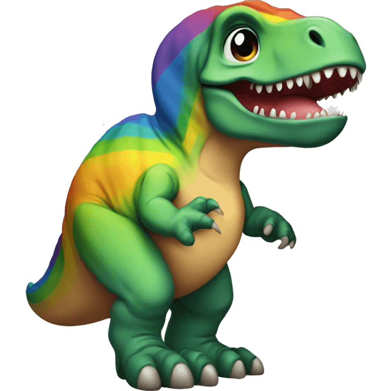 Rainbow Baby T-Rex emoji