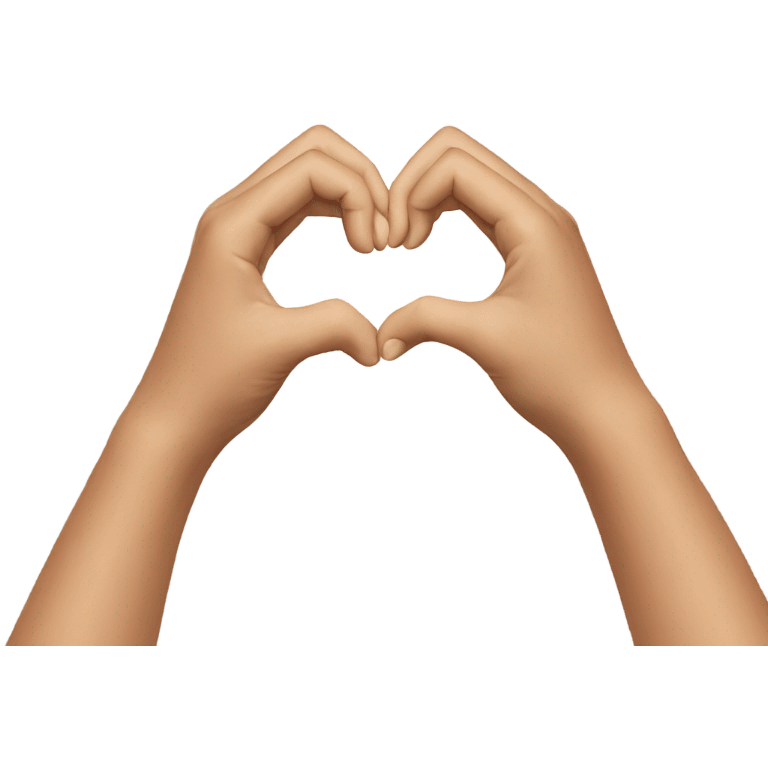 Two hands creating a heart shape emoji