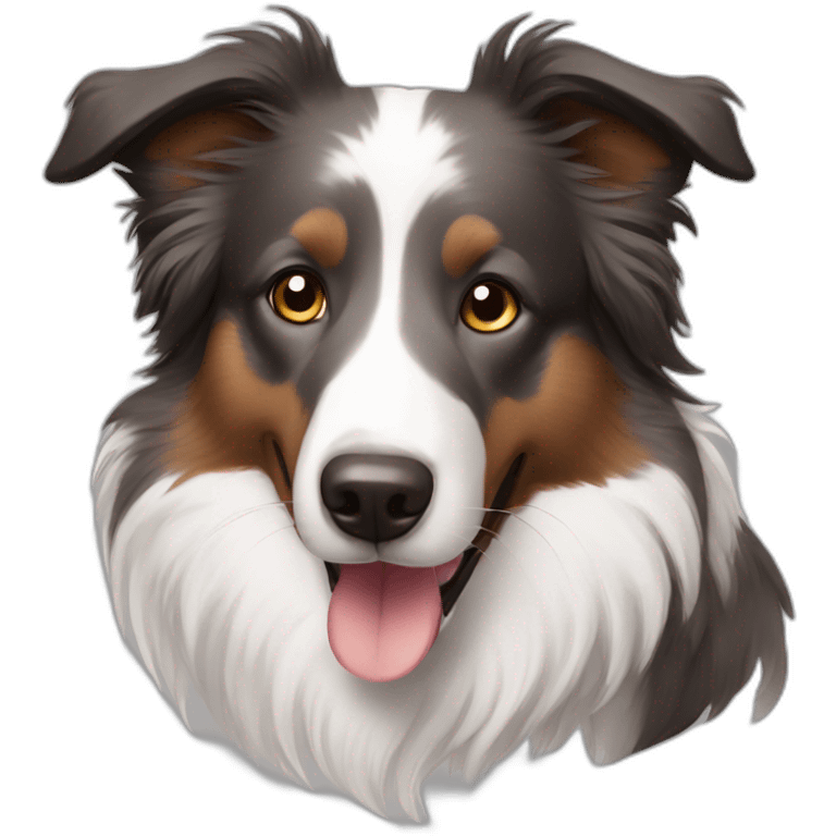 Brown eyes gray colour Border collie emoji