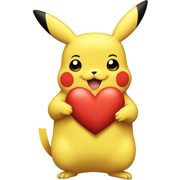 Pikachu ￼holding a heart  emoji