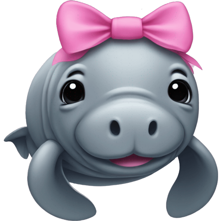 Manatee with a pink headbow emoji