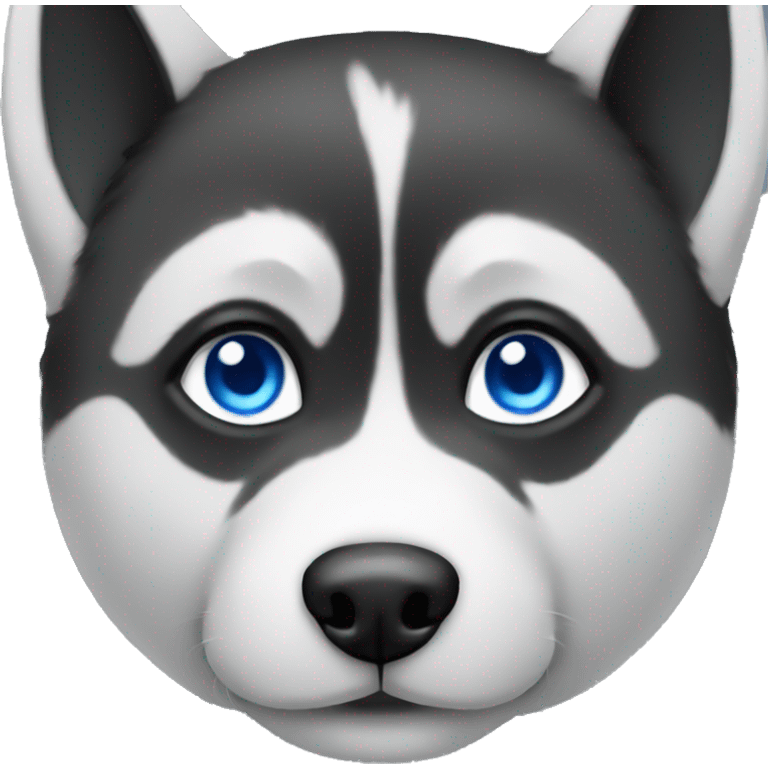 black husky boy with blue eyes emoji