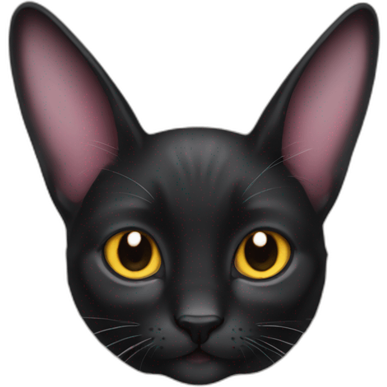 Lop-eared black cat emoji