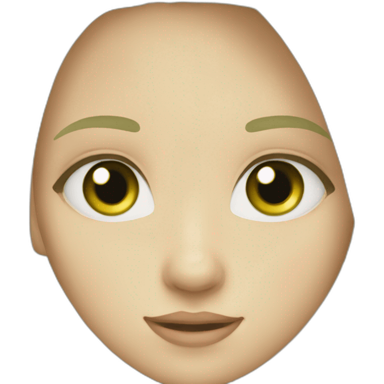 girl white green eyes long hair non blond emoji