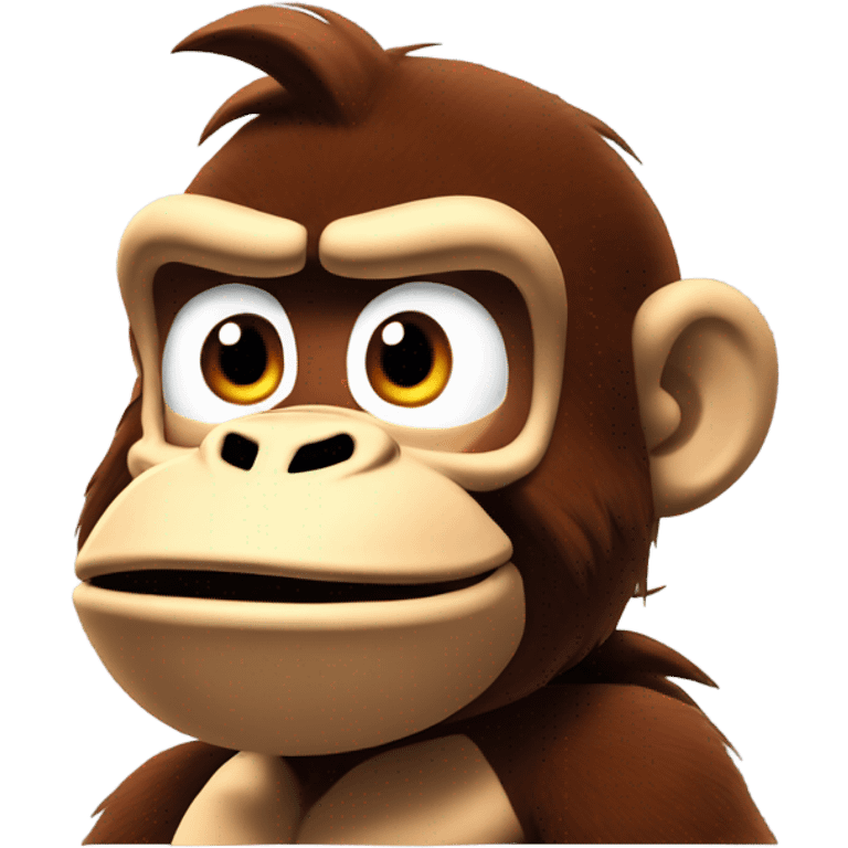 Confused donkey Kong with his hands shrugging emoji