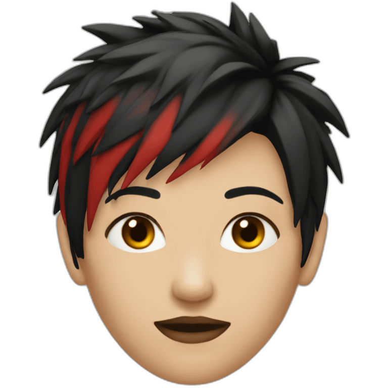 Female punk,red and black short hair emoji