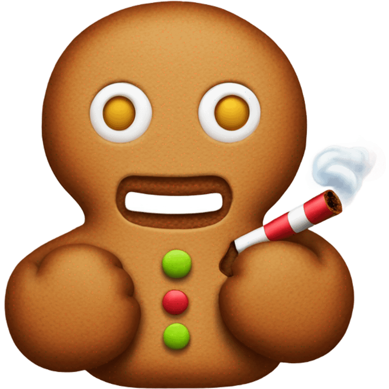 Gingerbread man smoking  emoji