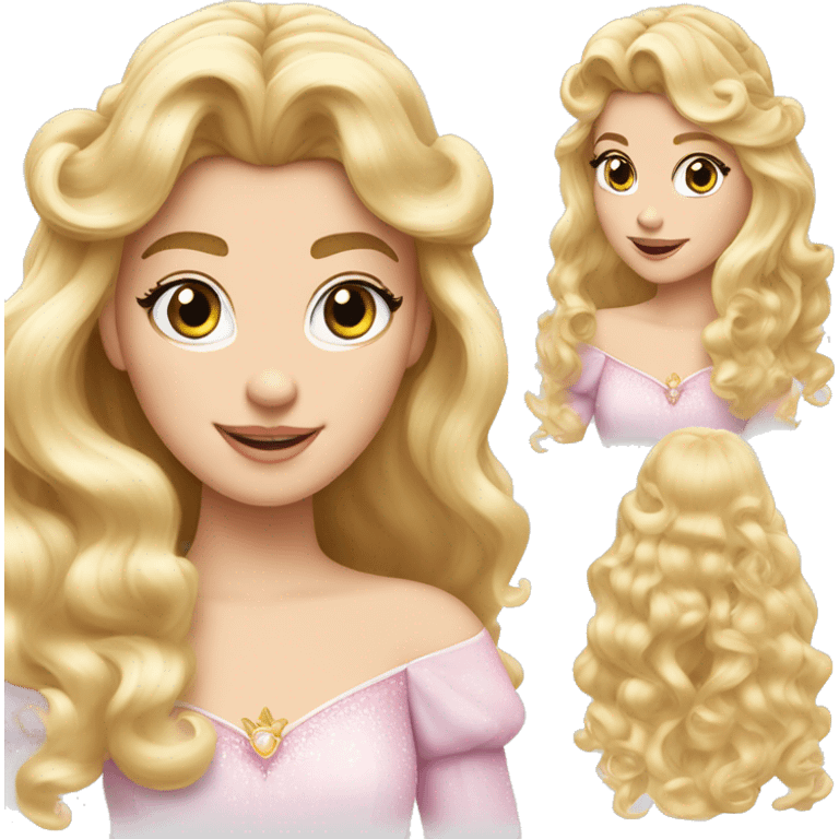 Princess Aurora blonde ringlets and bangs  emoji