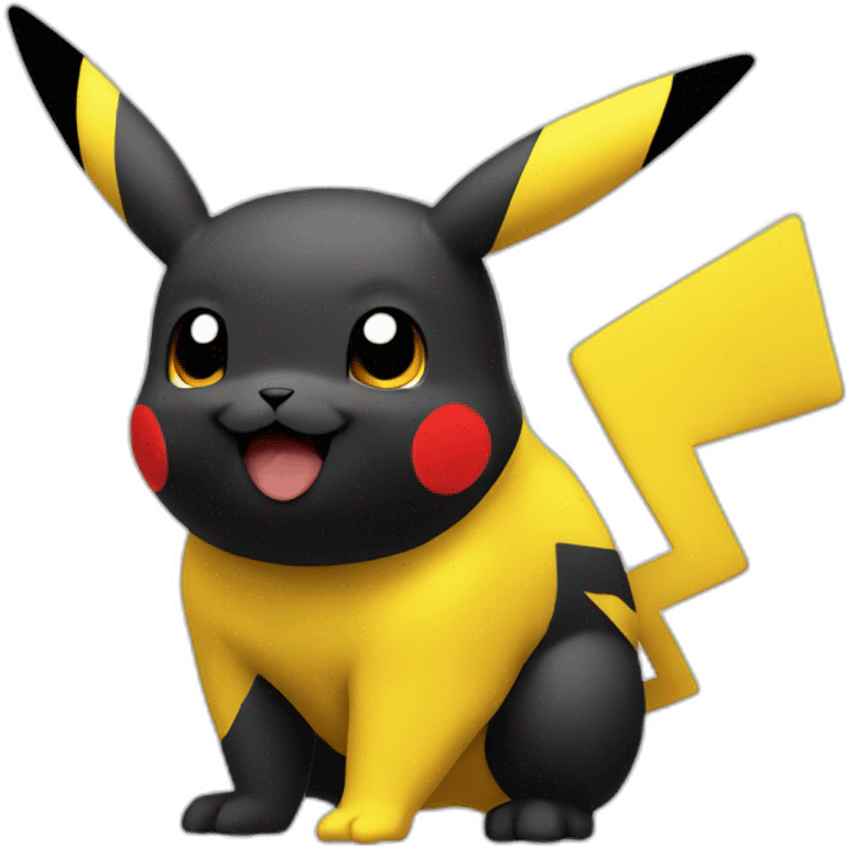 Pikachu coloré en noir emoji