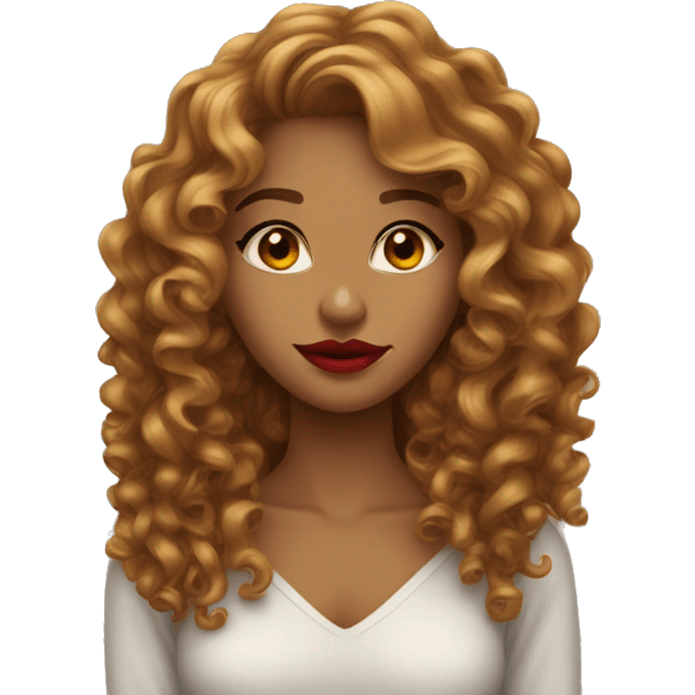 pretty-long-curly-caramel-woman-red-lips- emoji