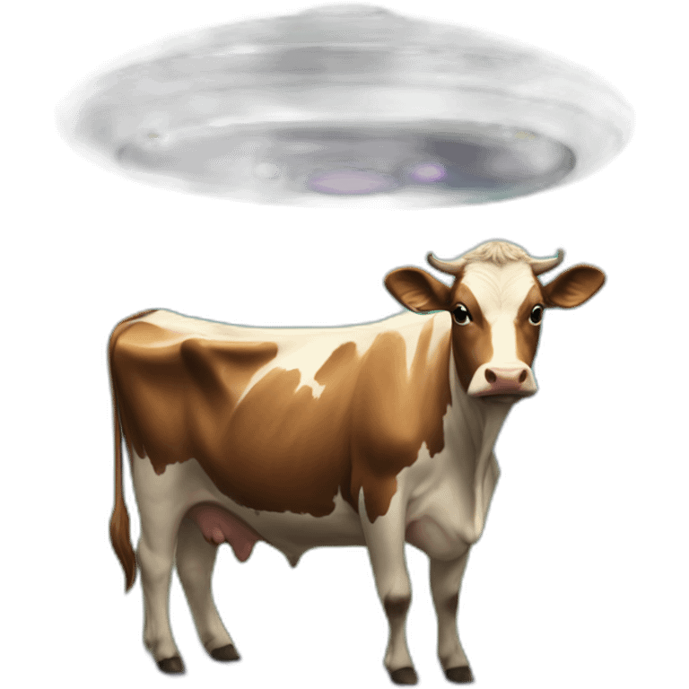 Ufo aspiring a cow emoji