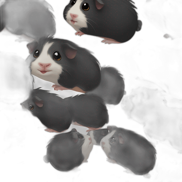 Cute, happy black guinea pig emoji