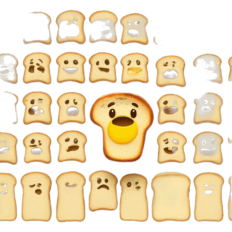 Dollop Plop of Poo-Emoji on top of Toast-Slice Emoji, emoji