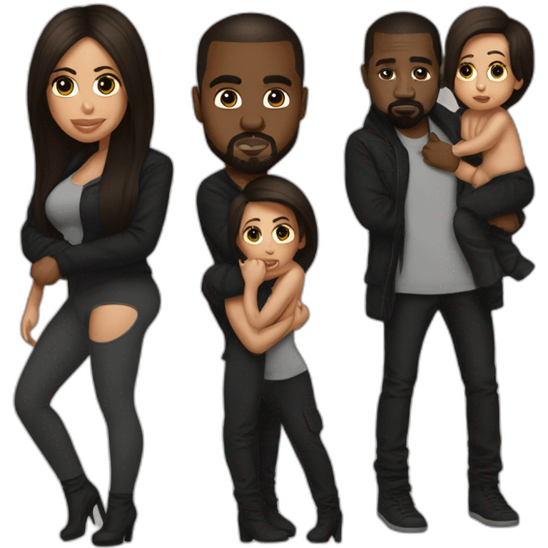 kim kardashian carrying midget kanye emoji