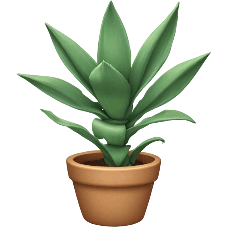 Agave plant with periwinkle bow around the pot emoji