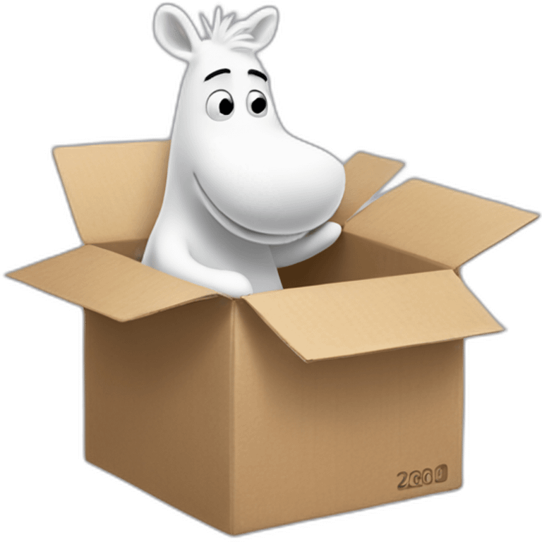 Moomin delivering a box emoji