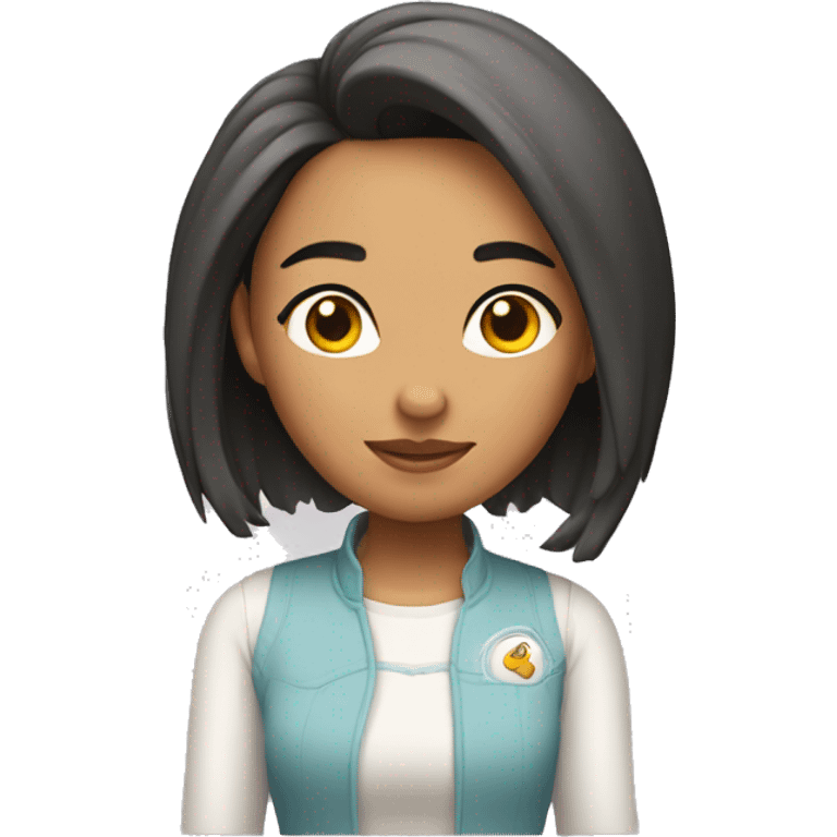 Chica con el pelo chino  emoji