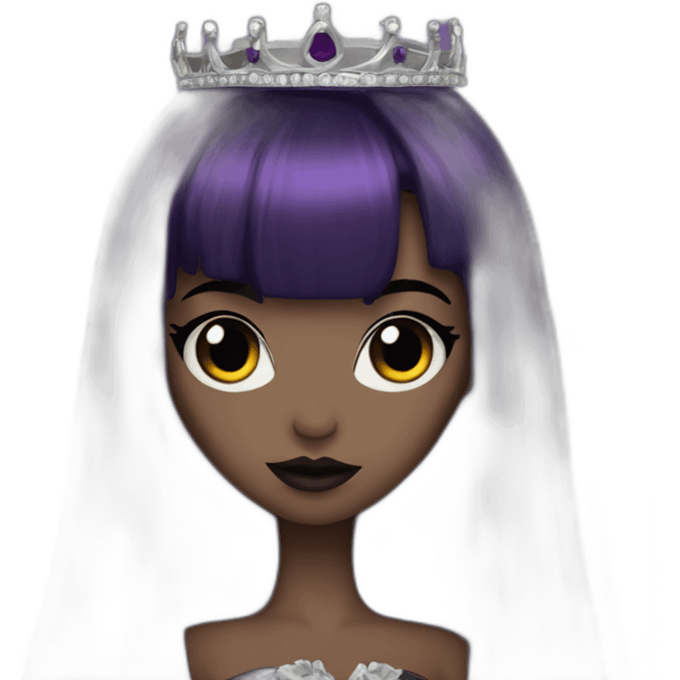 Elissabat-with-bangs-long-hair-dark-purple-and-black-vampire-goth-makeup-crown emoji