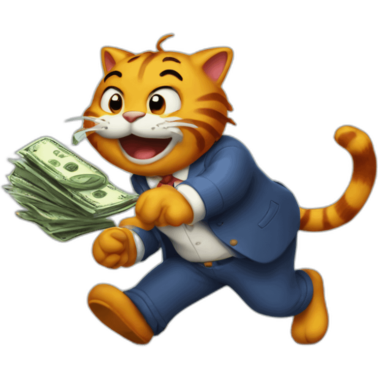 Garfield throwing good money after bad emoji