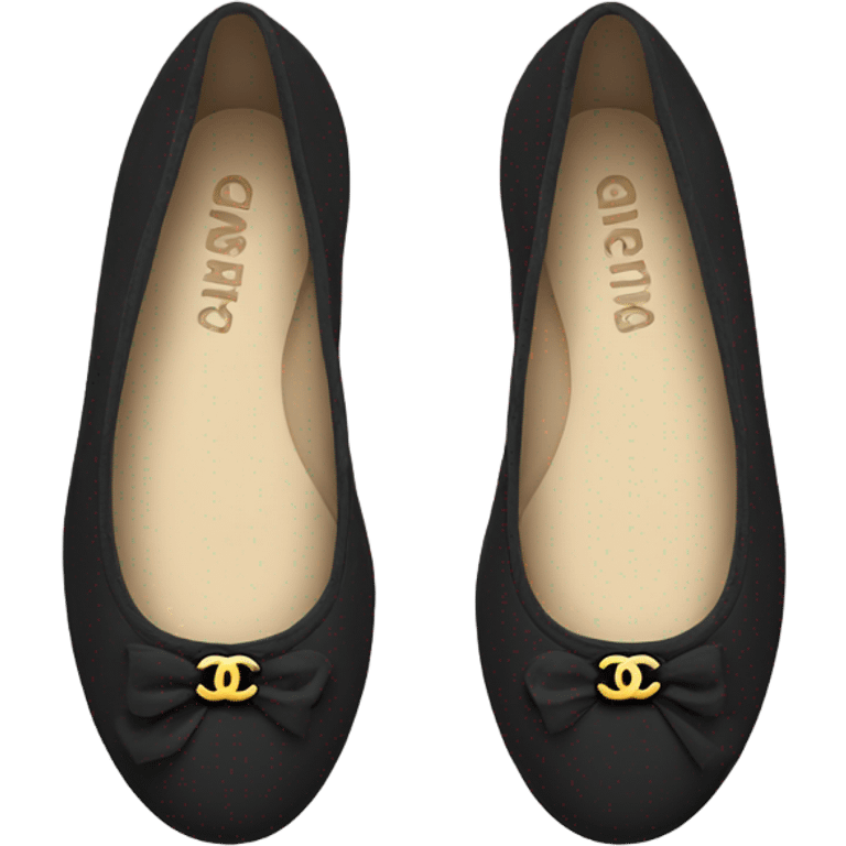 Black Chanel ballet flats emoji