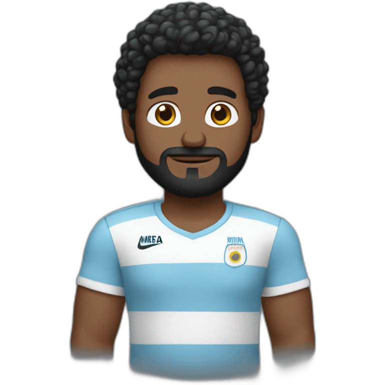 Hombre pelo negro, 32 años de edad, con camiseta argentina  emoji