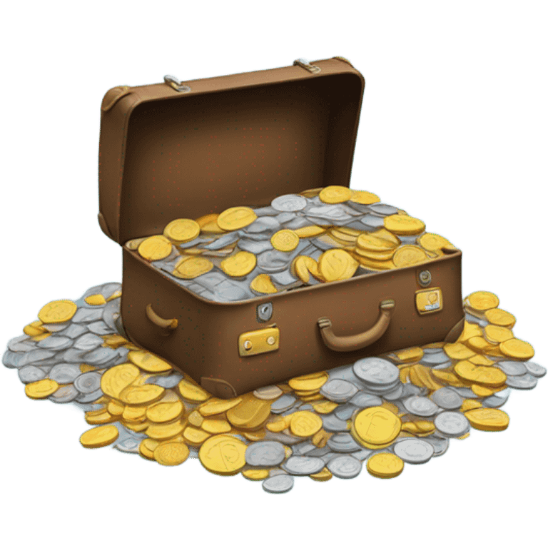 suitcase of coins emoji