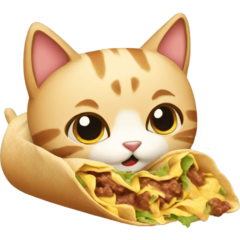 cat eating a burrito emoji