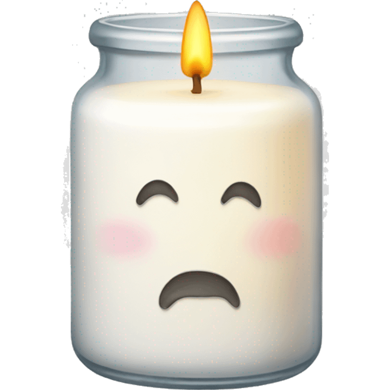 White candle in jar  emoji