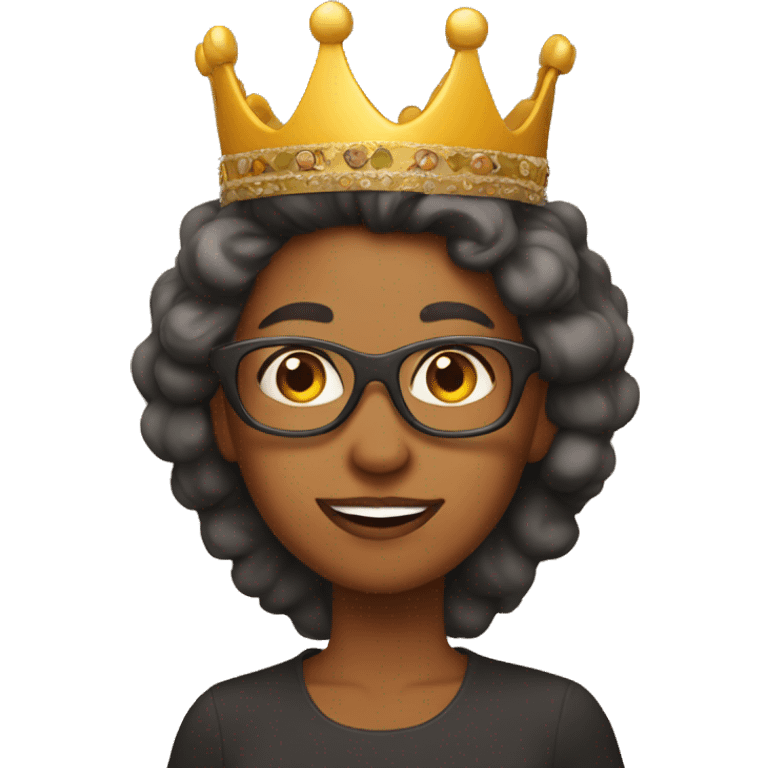 Cool single aunt at thanksgiving wearing a crown emoji