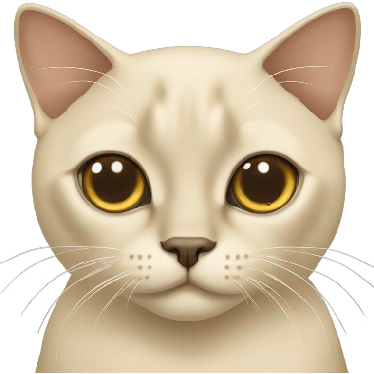 Cream with brown ears Burmese cat emoji