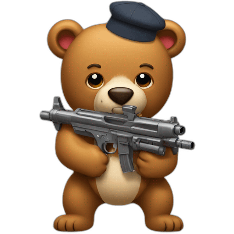 Bear with burger a minigun emoji