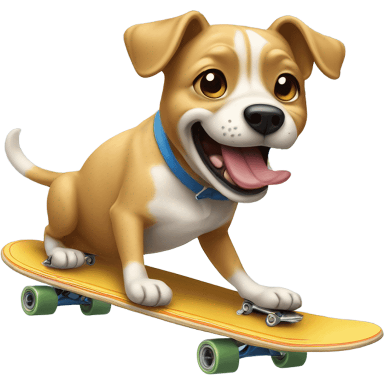 dog eating noodles on a skate board emoji