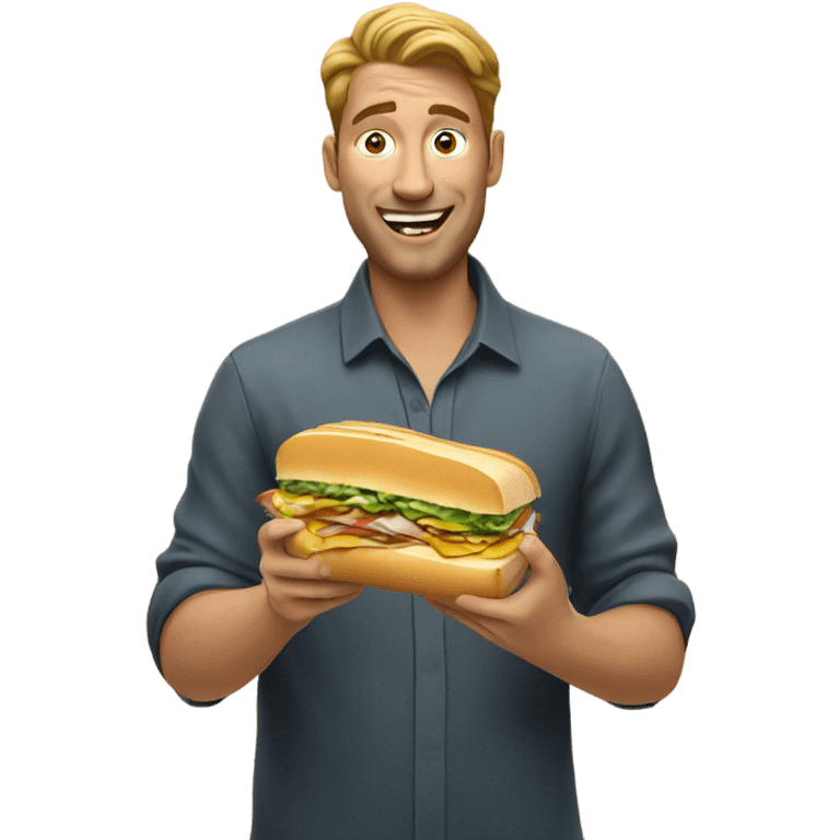 Man eating a subway sandwich  emoji