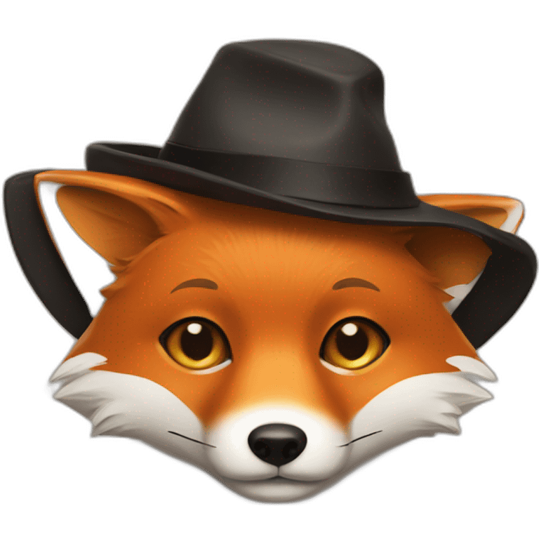 fox with hat and black moustache emoji