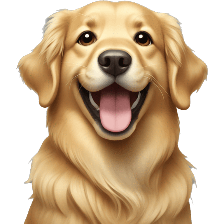 Golden retriever smiling  emoji