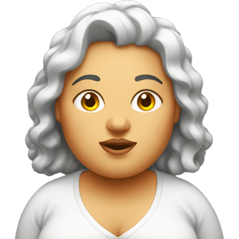 fat lady with google eyes emoji