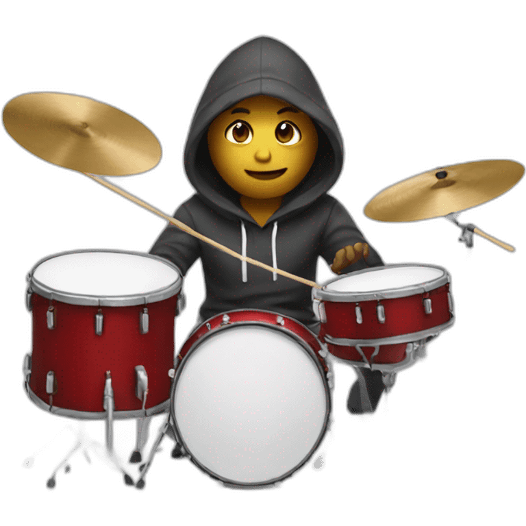 man in hoodie playing drums  emoji