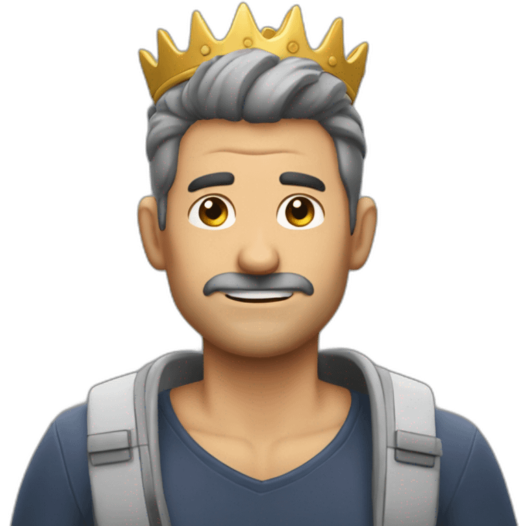 hombre felisonriendo con corona cuerpo completo emoji