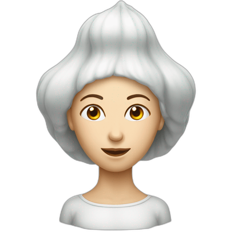 Head of a female garlic emoji