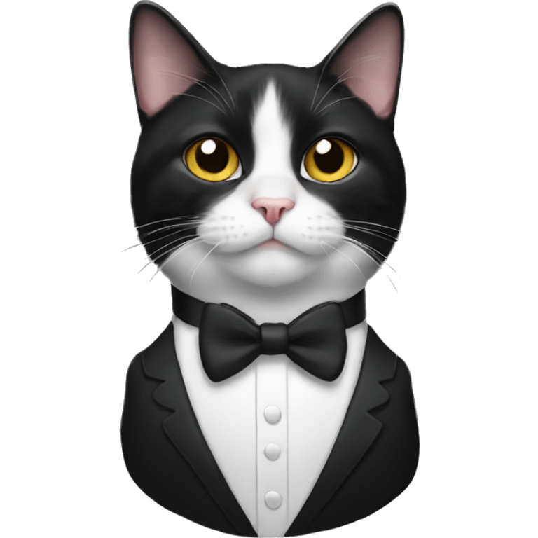 Tuxedo cat in a tuxedo emoji