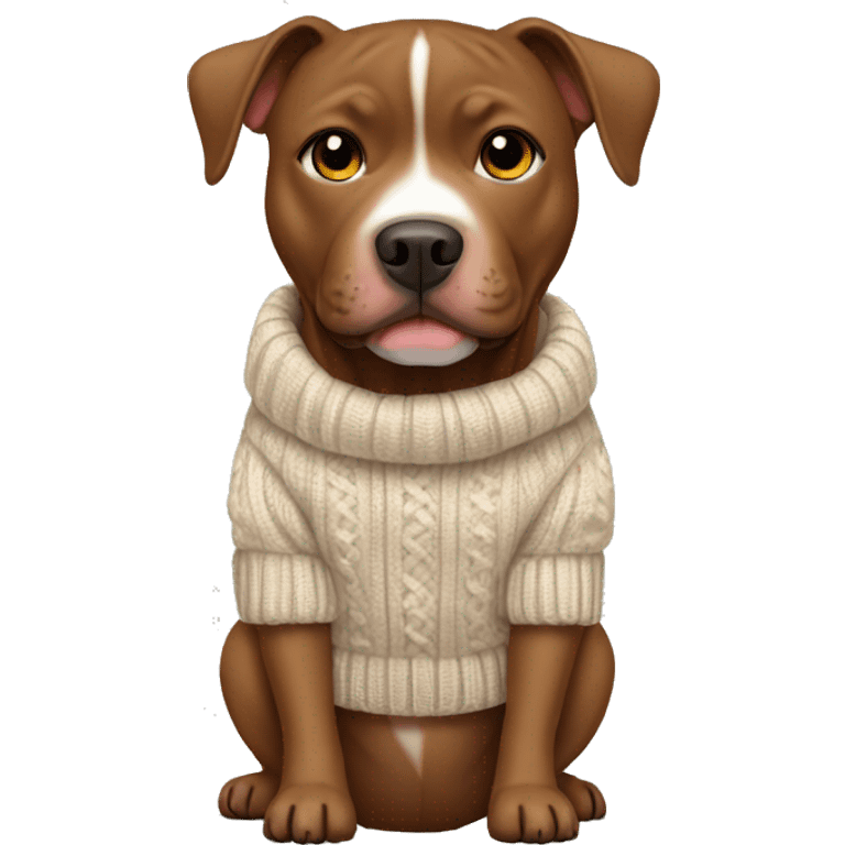 brown pitbull mix with sweater emoji