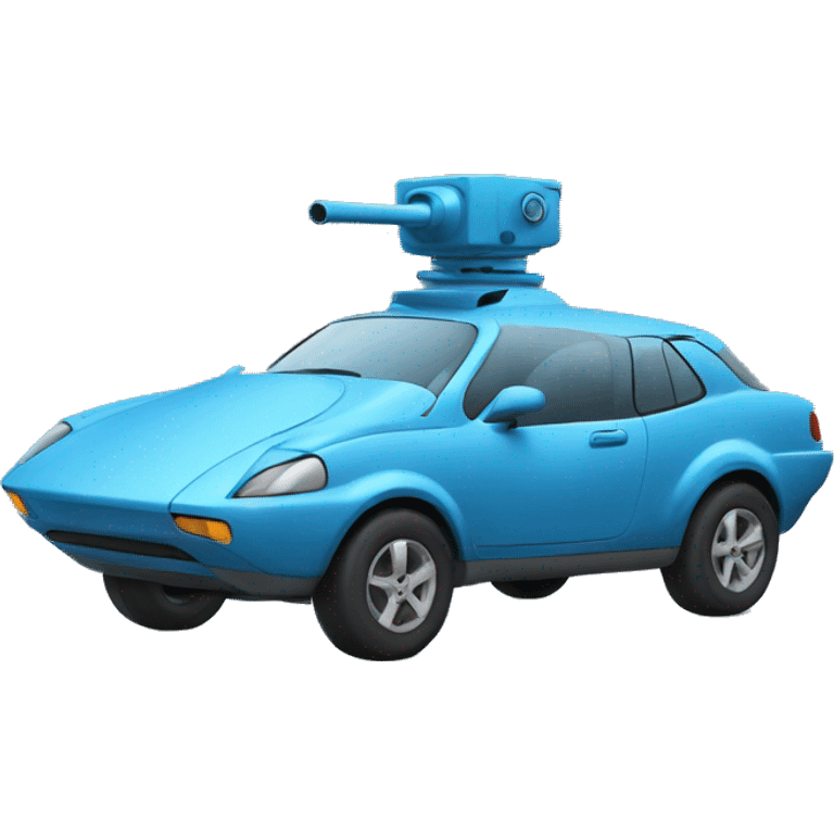 Car with a turret(blue car) emoji