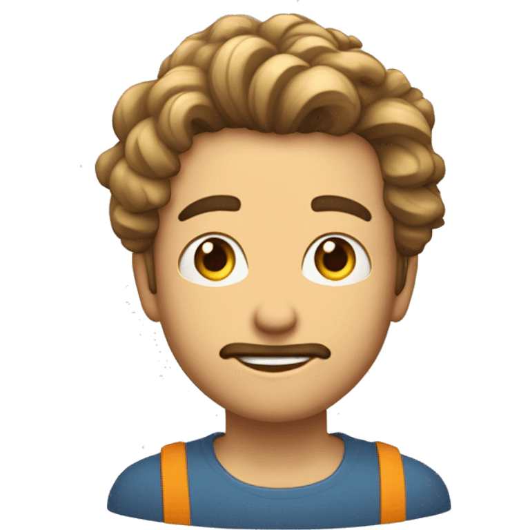 Homem de cabelo branco e curto a ler um jornal em dia de sol emoji