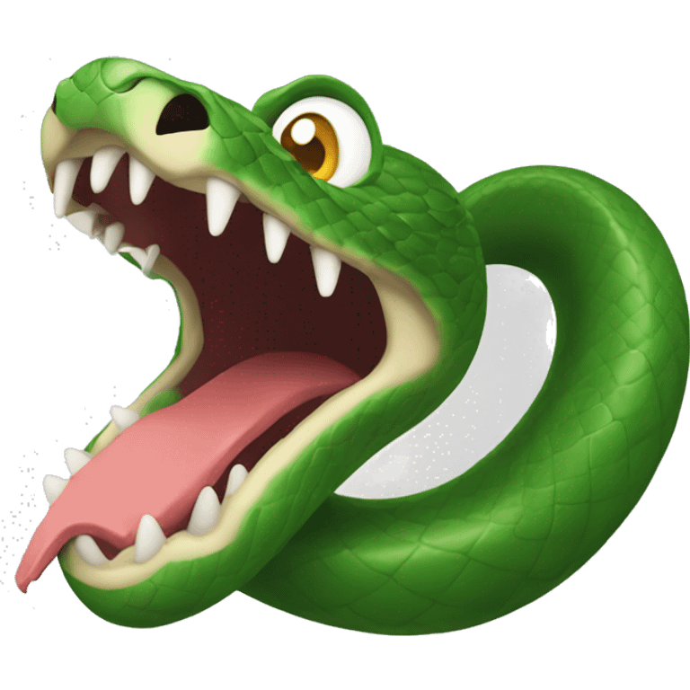 snake emoji going for a bite attacking emoji