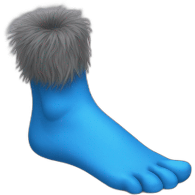 hairy and blue feet toe  emoji