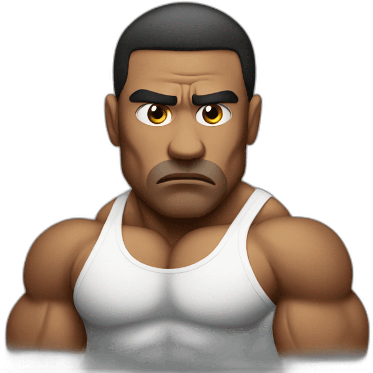 sad bodybuilder with tears emoji