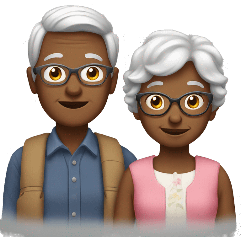 Grandma with a boy and girl emoji