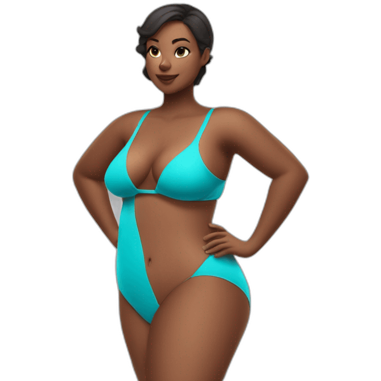 Slim-Thicc woman swimsuit posing (athletic build, perfect body, hourglass figure) emoji