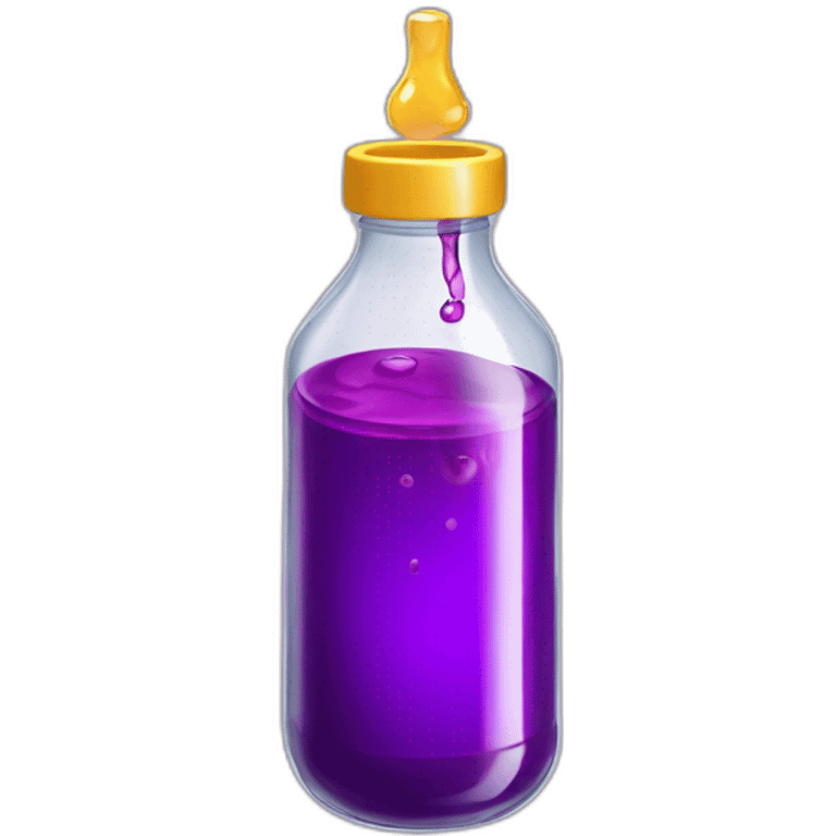 A bottle from under the sprite in which a purple liquid is poured, which is poured there from the cough syrup "prometasine" emoji