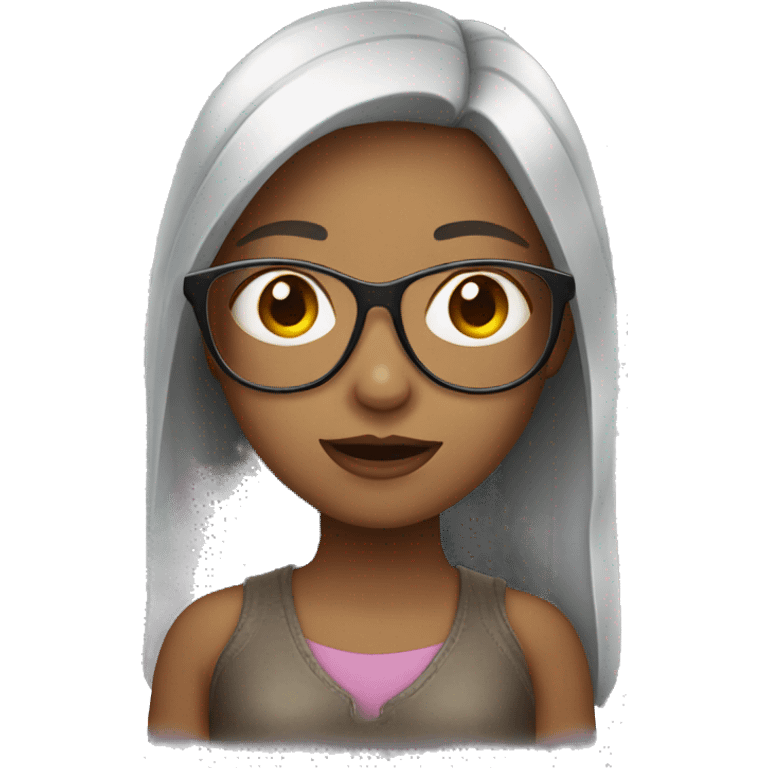 Girl with glass emoji